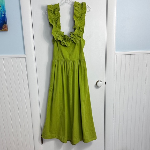 Free People Free Est Ruffle It Up Midi Dress Green - Picture 3 of 13